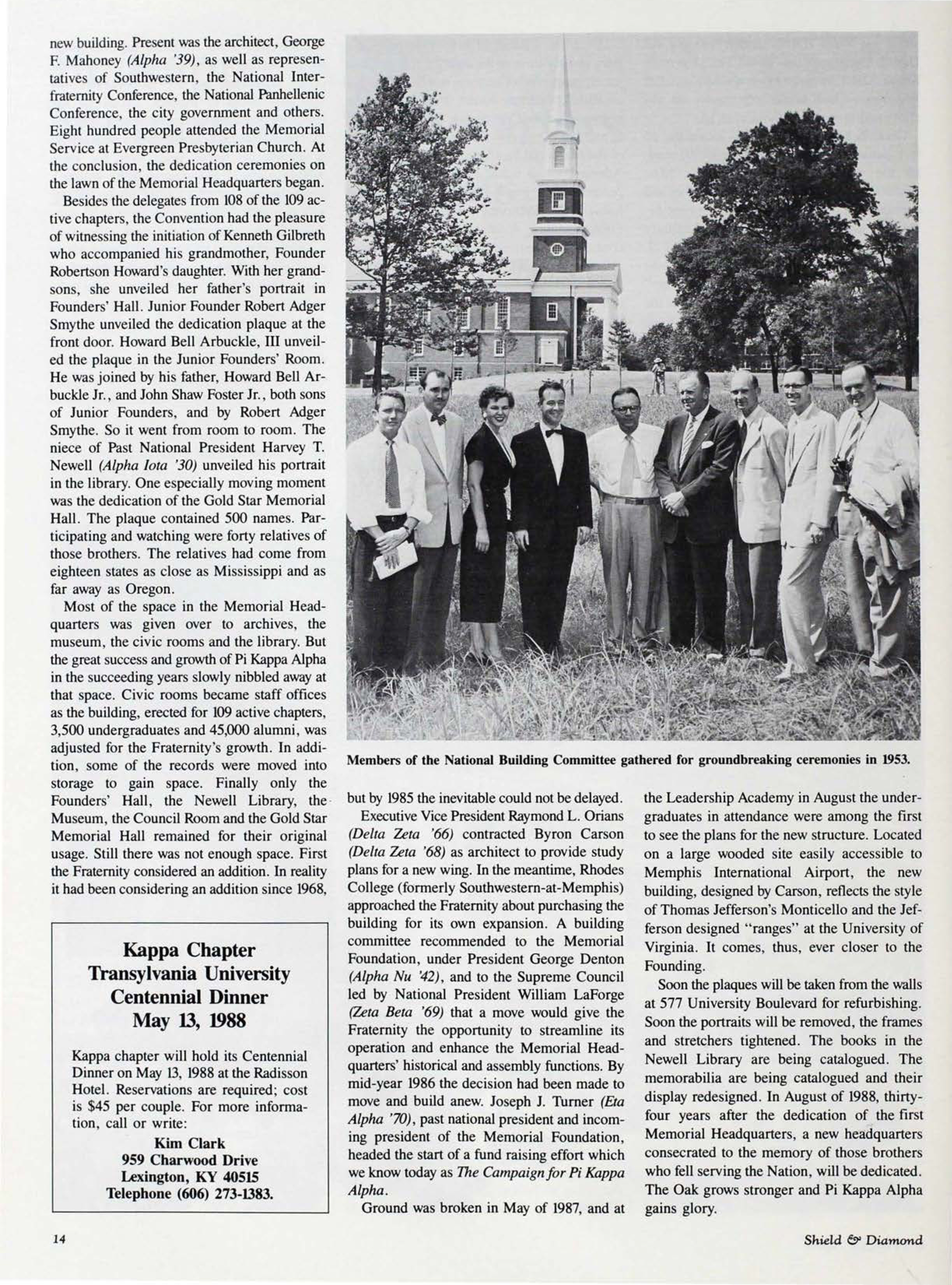 Members Of The National Building Committee Photograph, March 1988